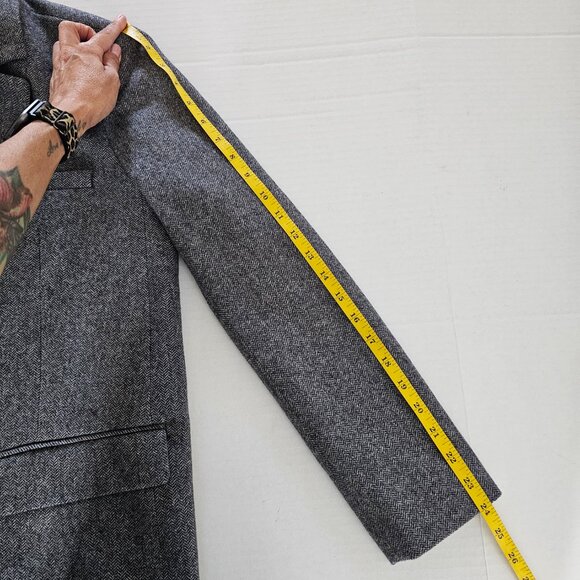 Everlane The Oversized Blazer Wool Gray Herringbone Boyfriend Fit Classic Sz 0 - Picture 14 of 16